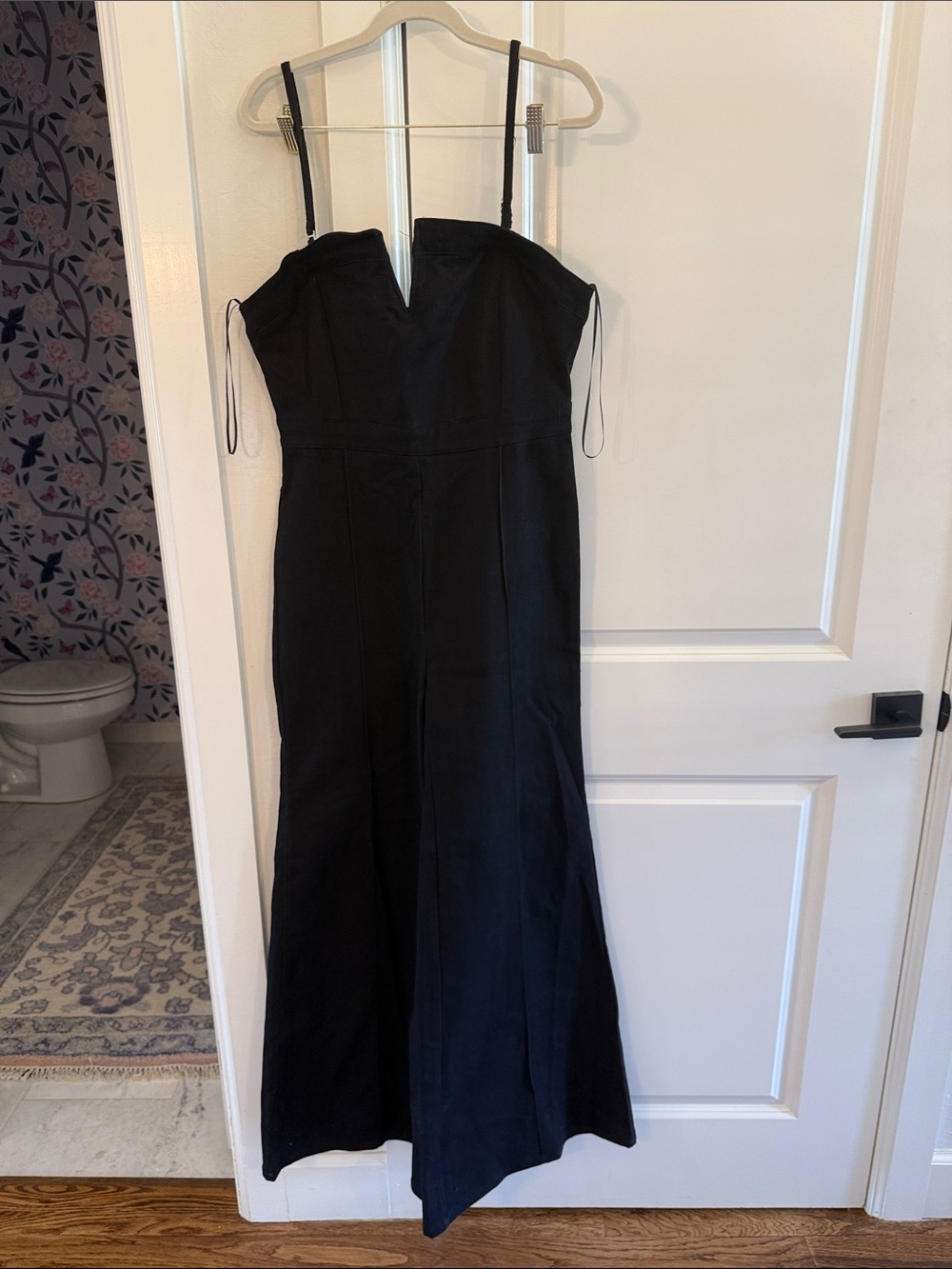 Vici Black Strapless Black Jumpsuit with Spaghetti Straps Large NEW